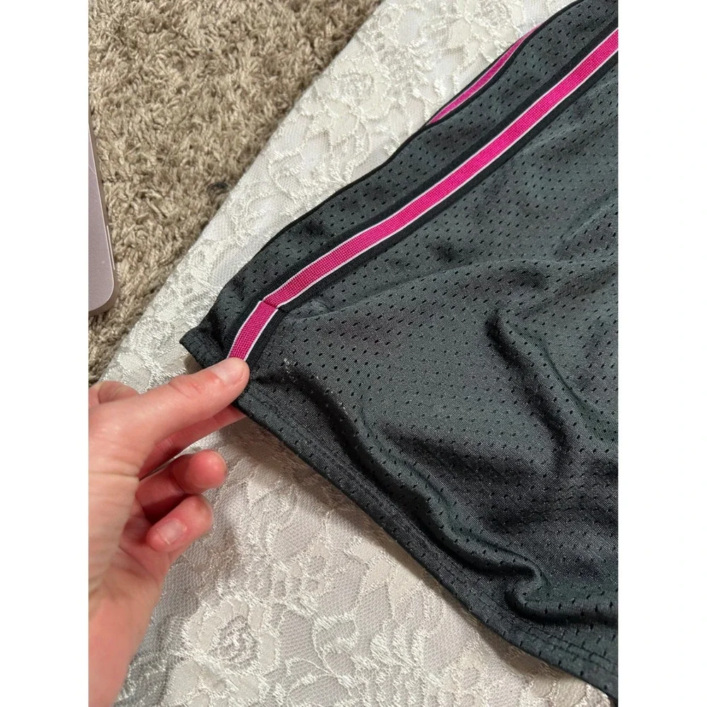VTG Y2K Nike Dri-FIT Mesh Athletic Shorts Gray Pink M Gorpcore Gym Running 2000s